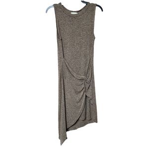Altard State Dress Small Asymmetrical Twist Front Pullover Heathered Tan Gray